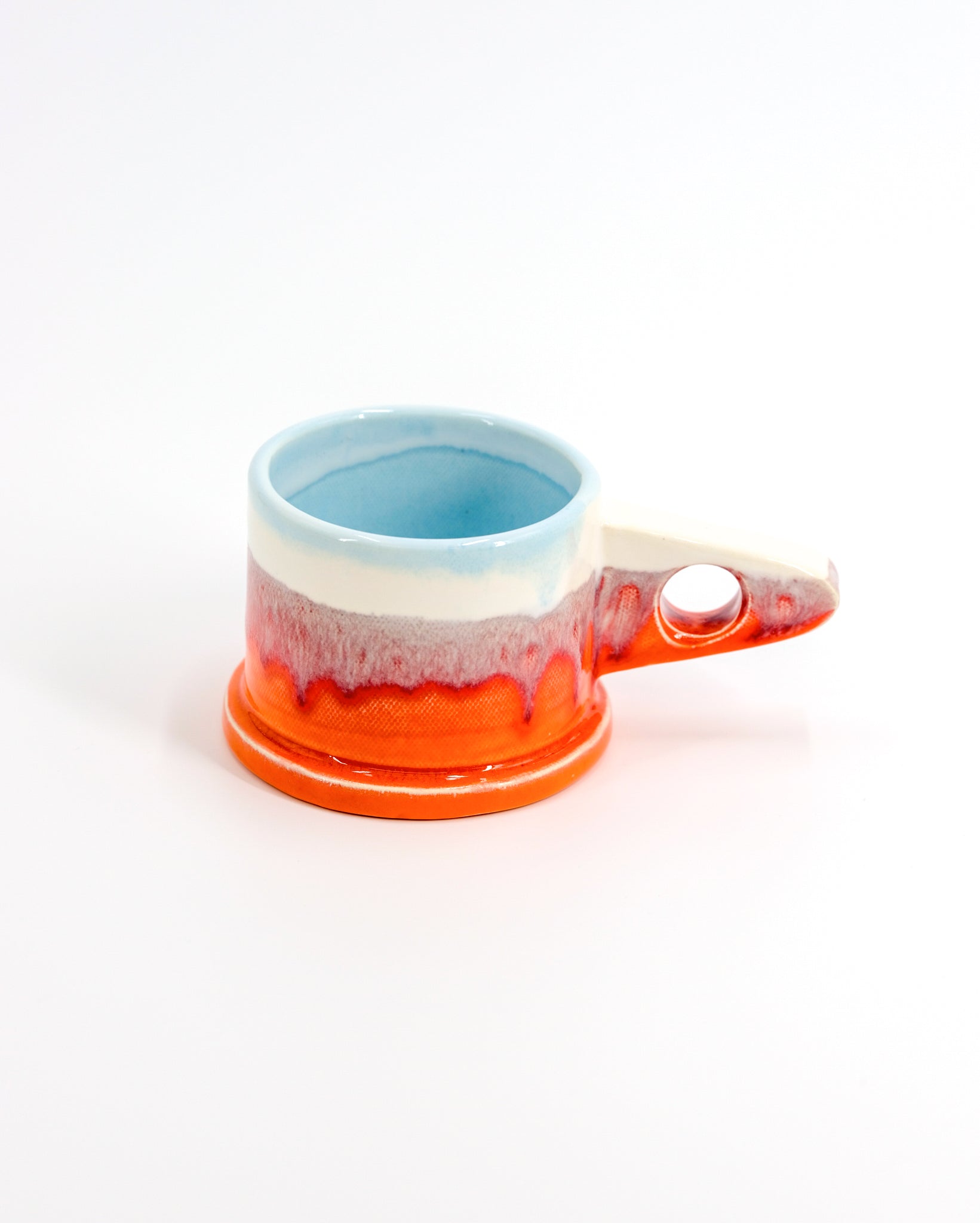 Double Dip Mug by Peter Shire #1 - Orange, White and Blue