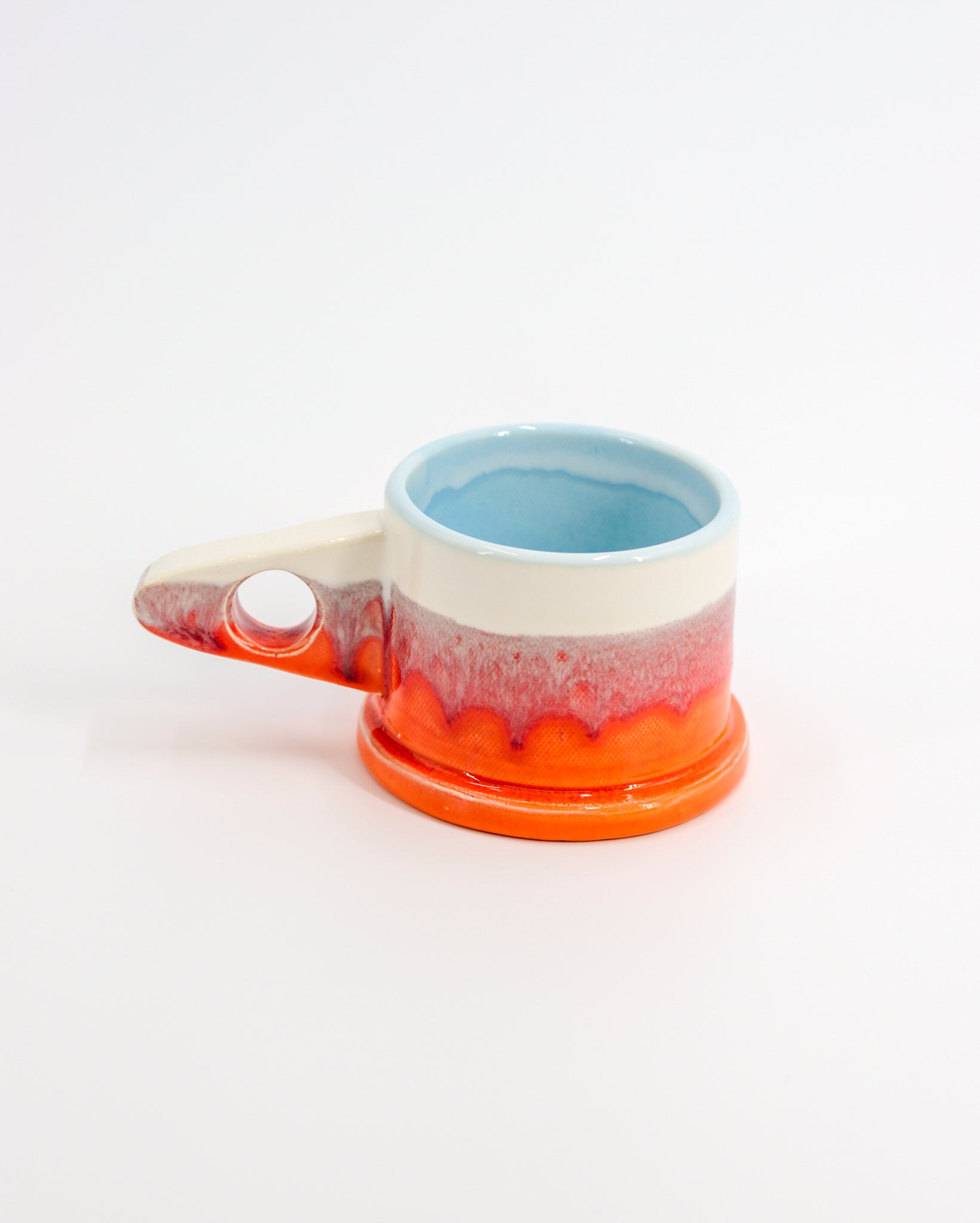 Double Dip Mug by Peter Shire #1 - Orange, White and Blue