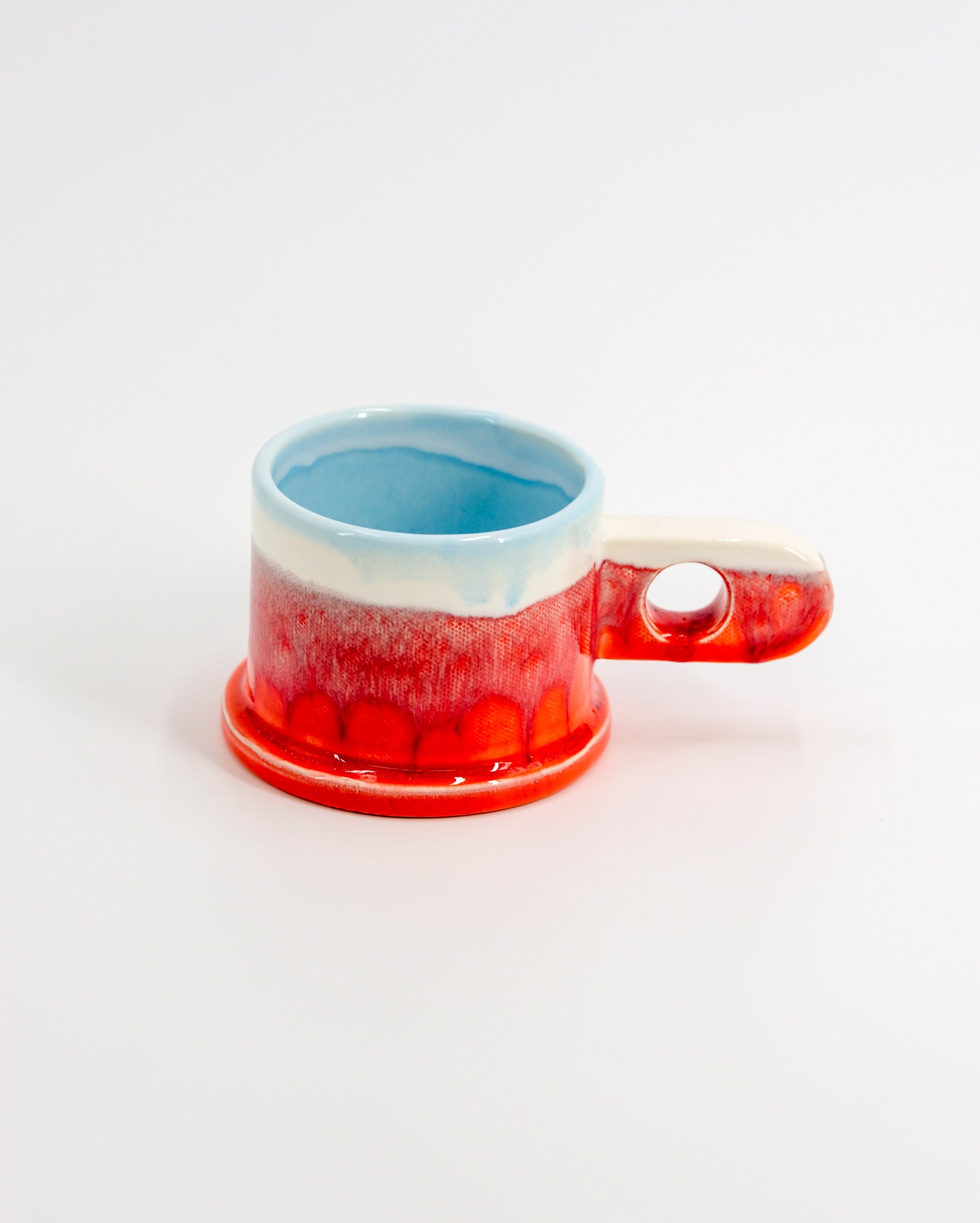 Double Dip Mug by Peter Shire #2 - Orange, White and Blue