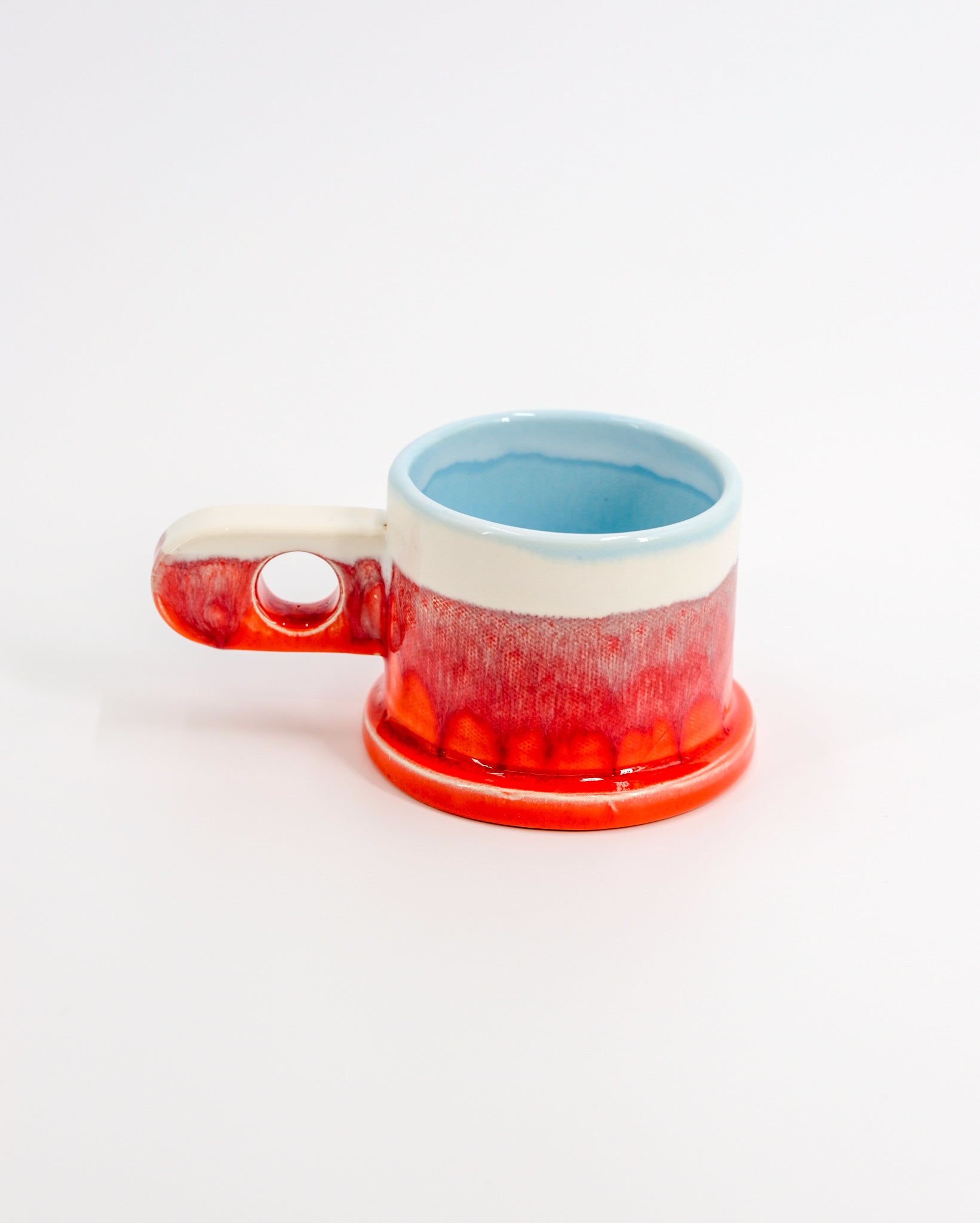 Double Dip Mug by Peter Shire #2 - Orange, White and Blue