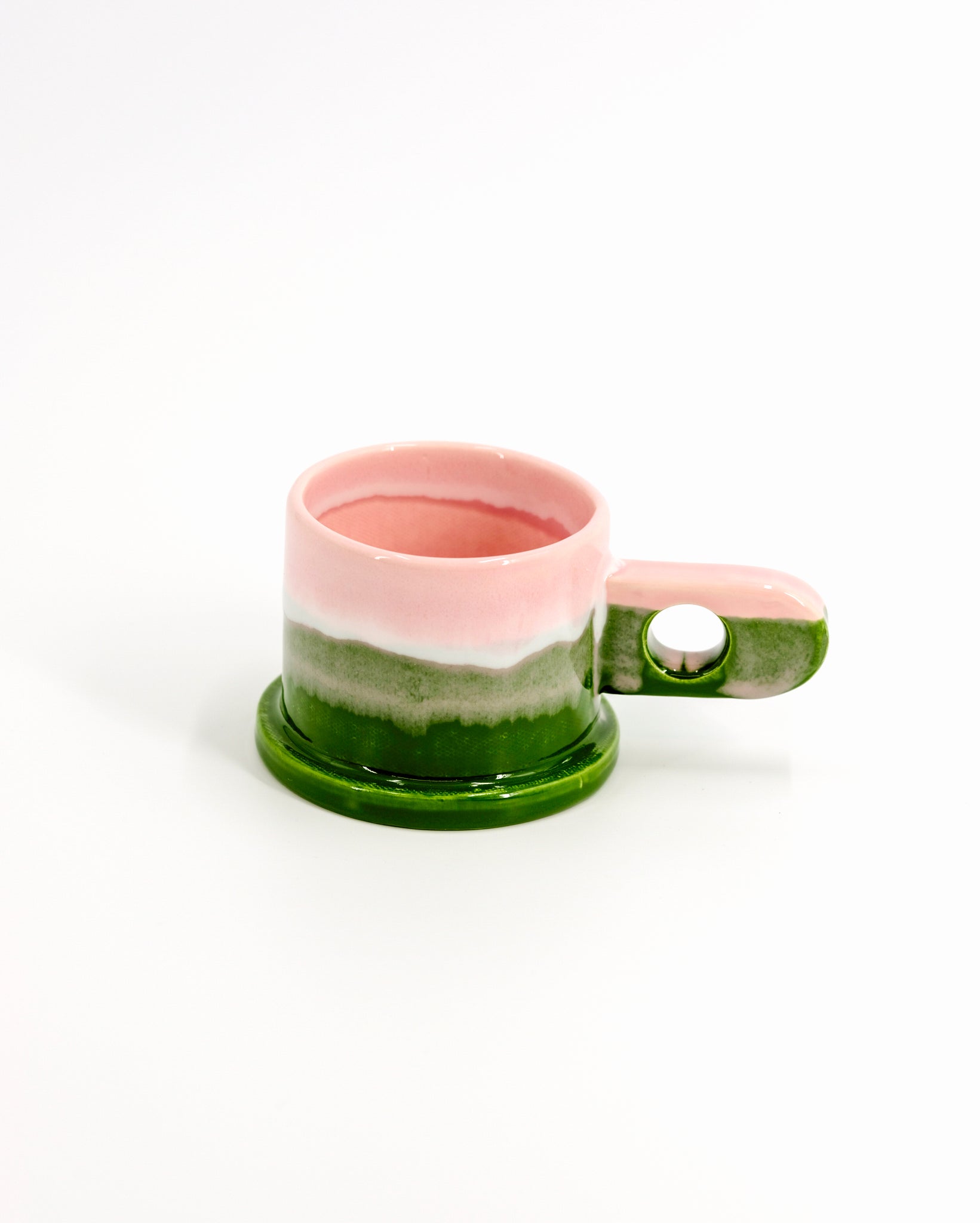Double Dip Mug by Peter Shire #4 - Green, White and Pink