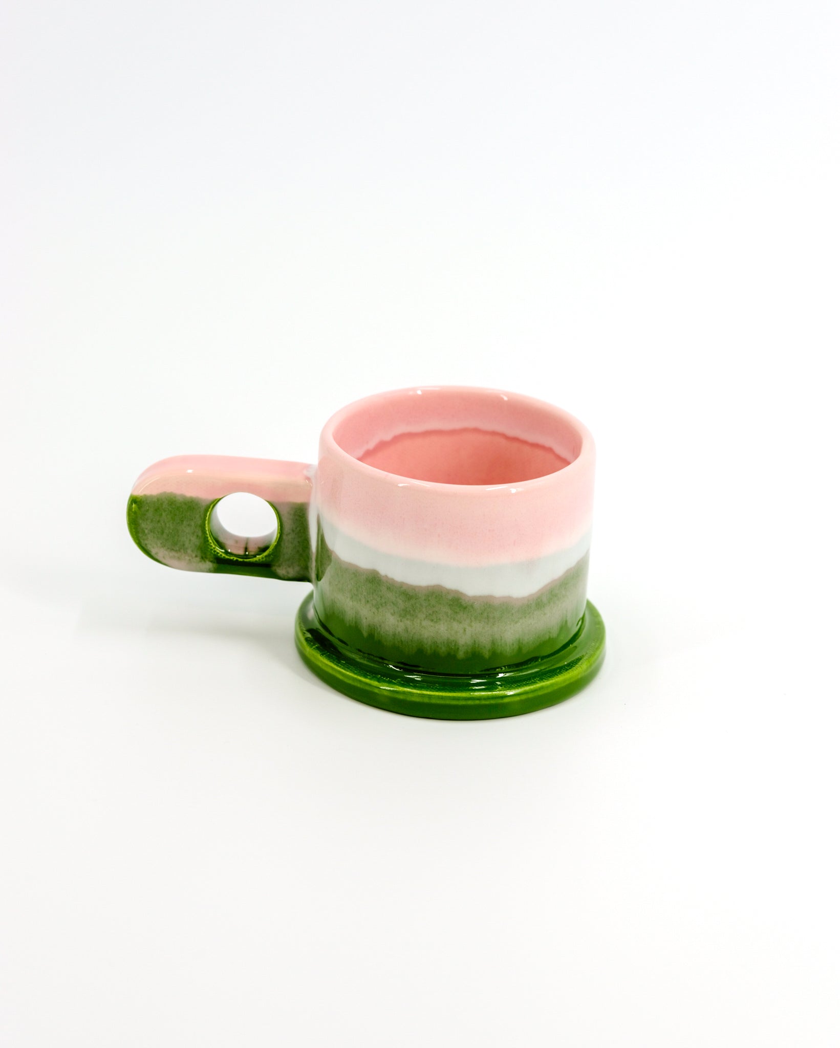Double Dip Mug by Peter Shire #4 - Green, White and Pink
