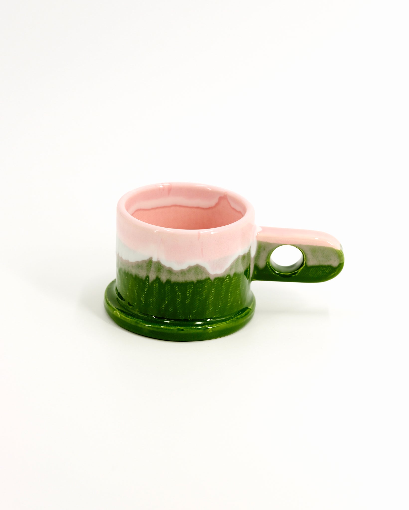 Double Dip Mug by Peter Shire #5 - Green, White and Pink