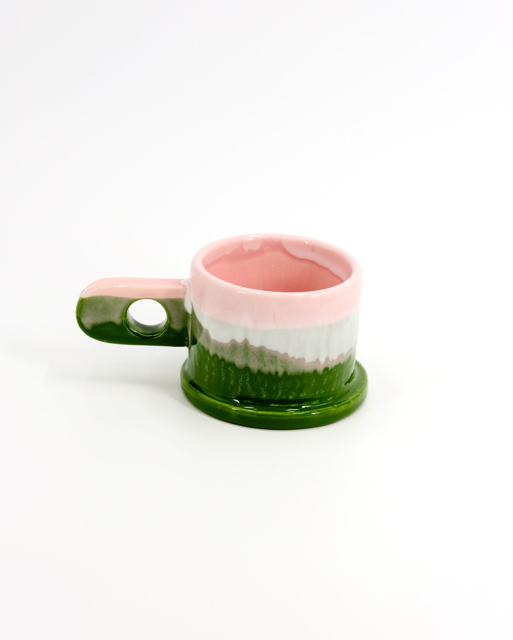 Double Dip Mug by Peter Shire #5 - Green, White and Pink