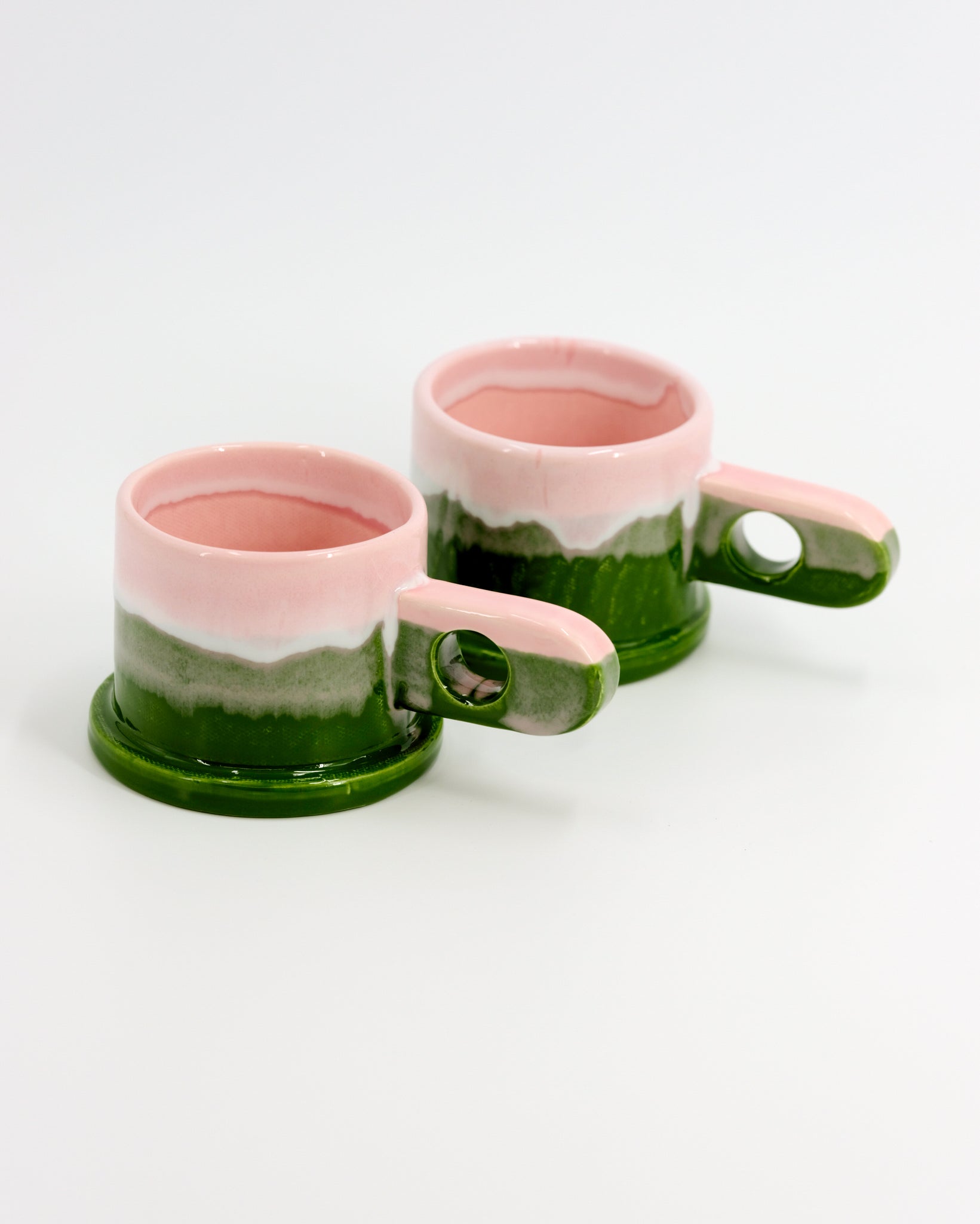 Double Dip Mug by Peter Shire #4 - Green, White and Pink