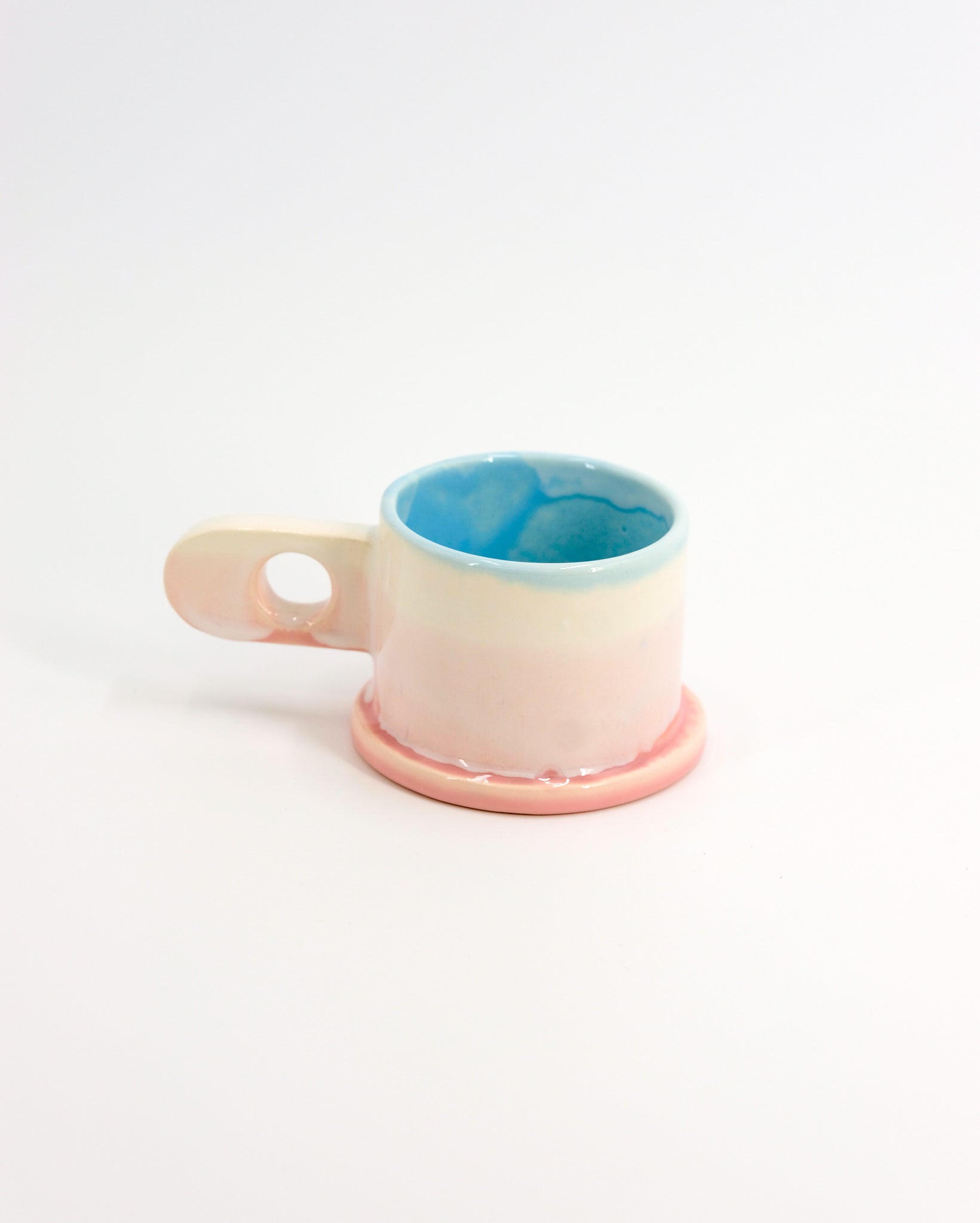 Double Dip Mug by Peter Shire #10 - Pink, White and Blue