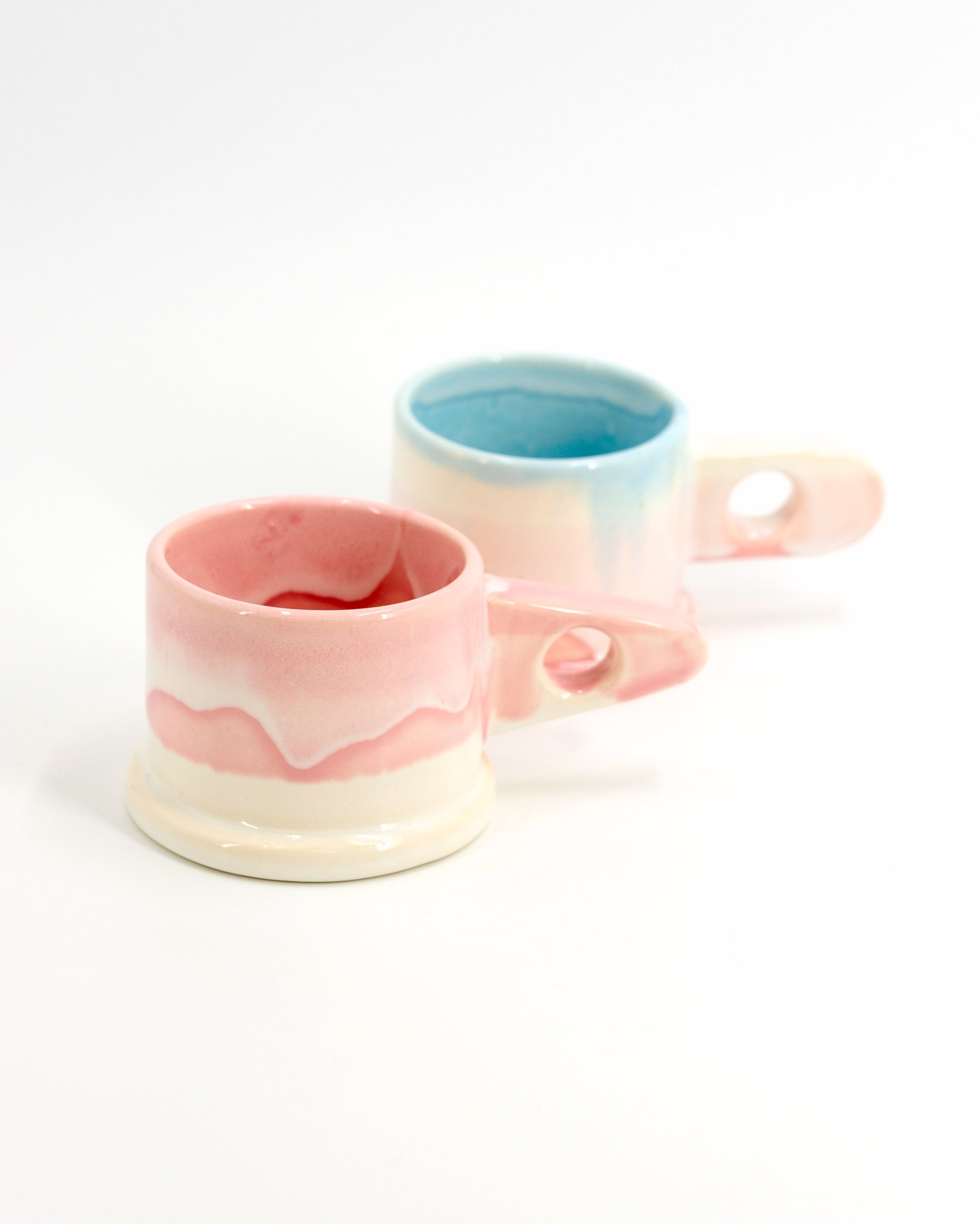 Double Dip Mug by Peter Shire #9 - Pink and White