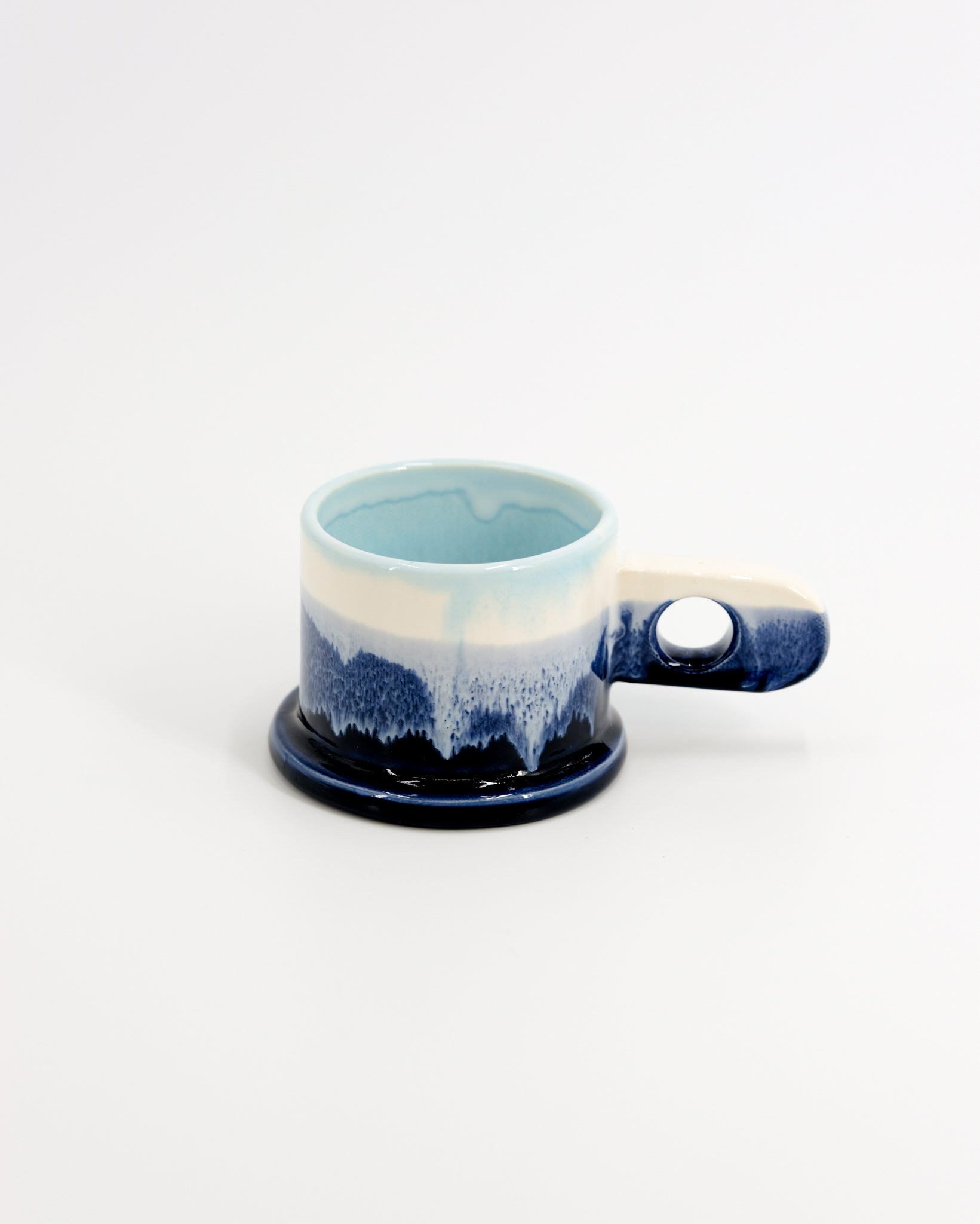 Double Dip Mug by Peter Shire #13 - Blue and White