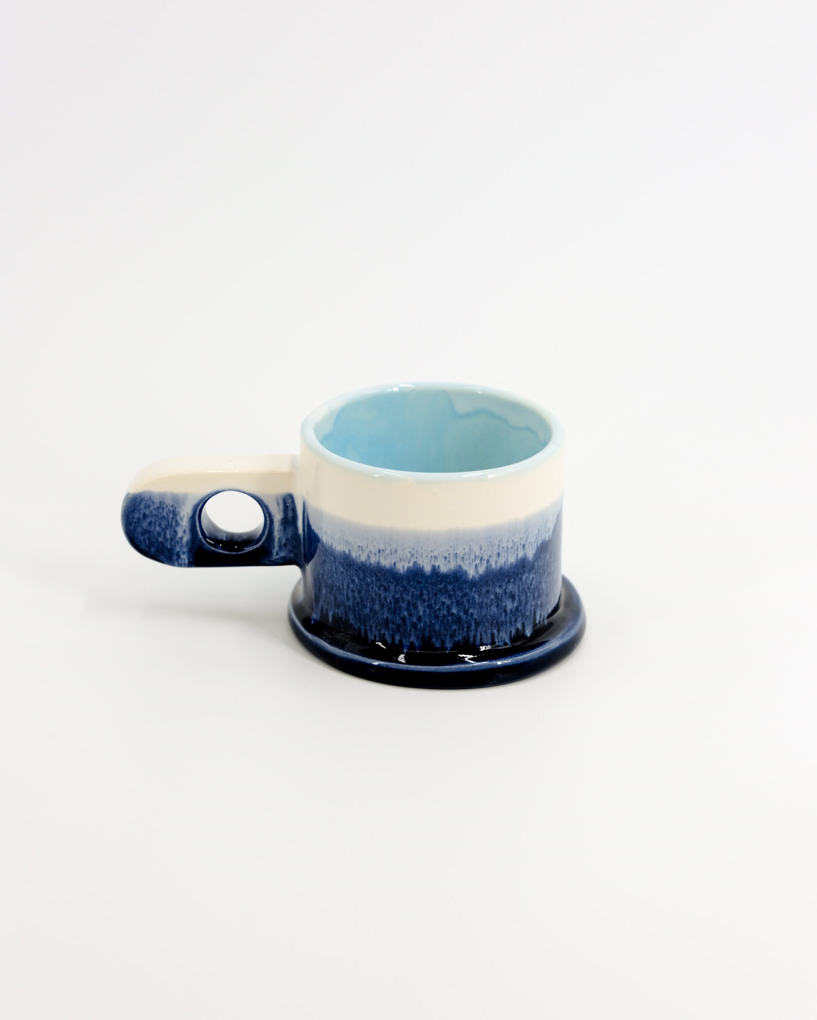 Double Dip Mug by Peter Shire #13 - Blue and White