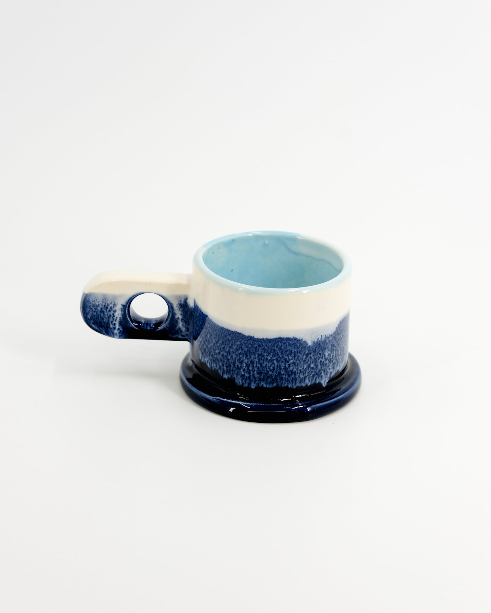 Double Dip Mug by Peter Shire #14 - Blue and White