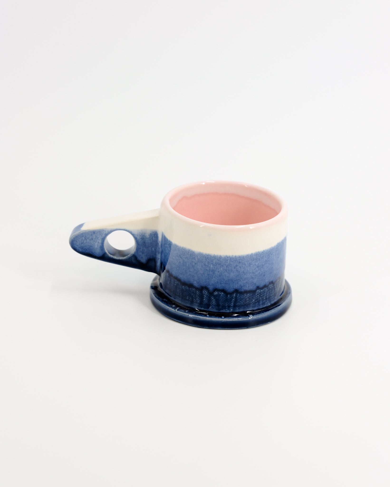 Double Dip Mug by Peter Shire #15 - Blue, White and Pink