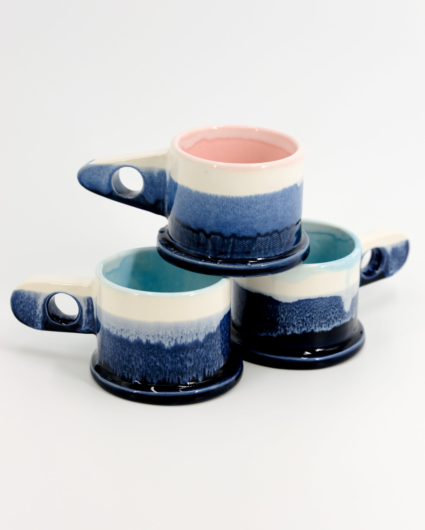 Double Dip Mug by Peter Shire #14 - Blue and White