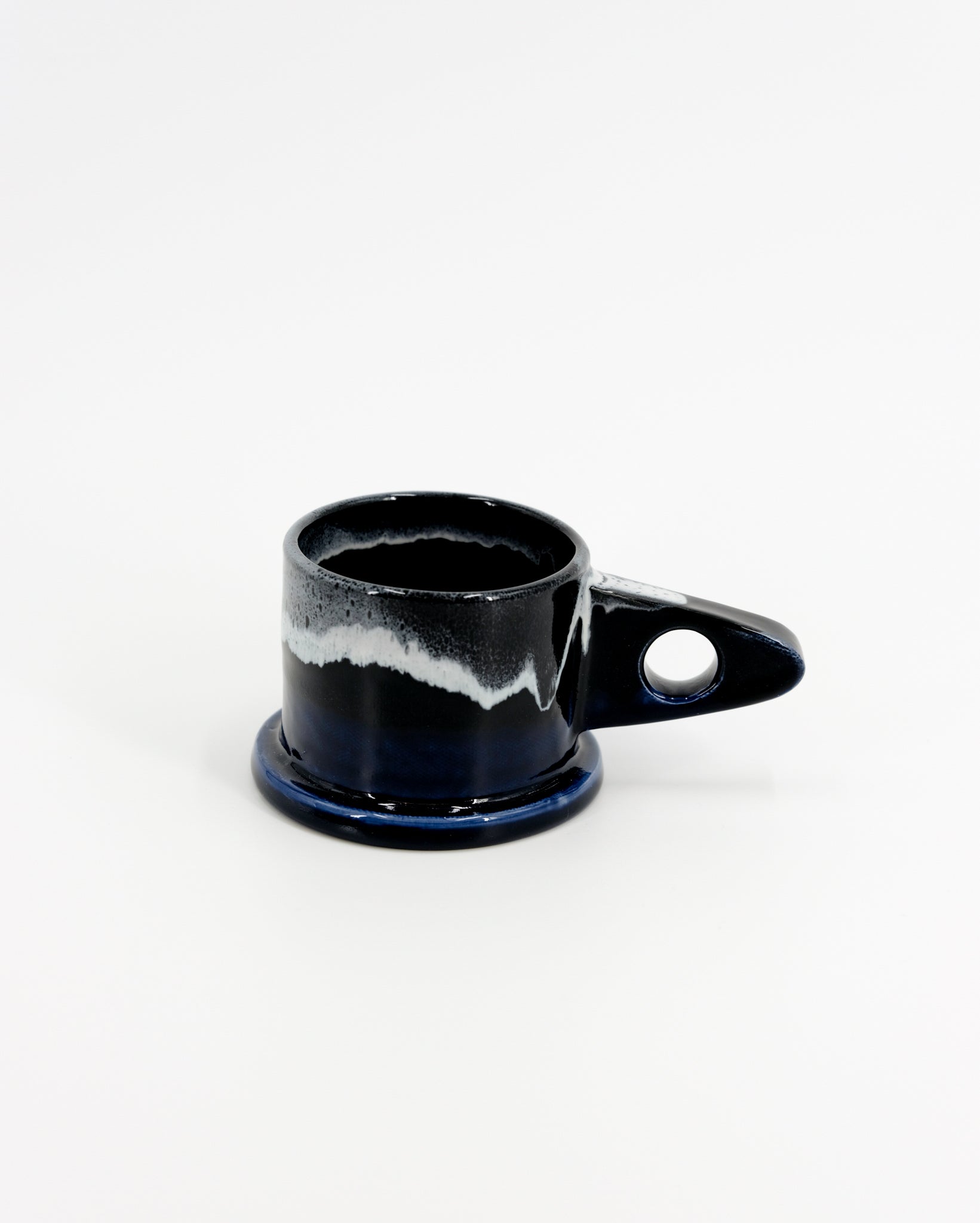 Double Dip Mug by Peter Shire #16 - Black, Dark Blue and White