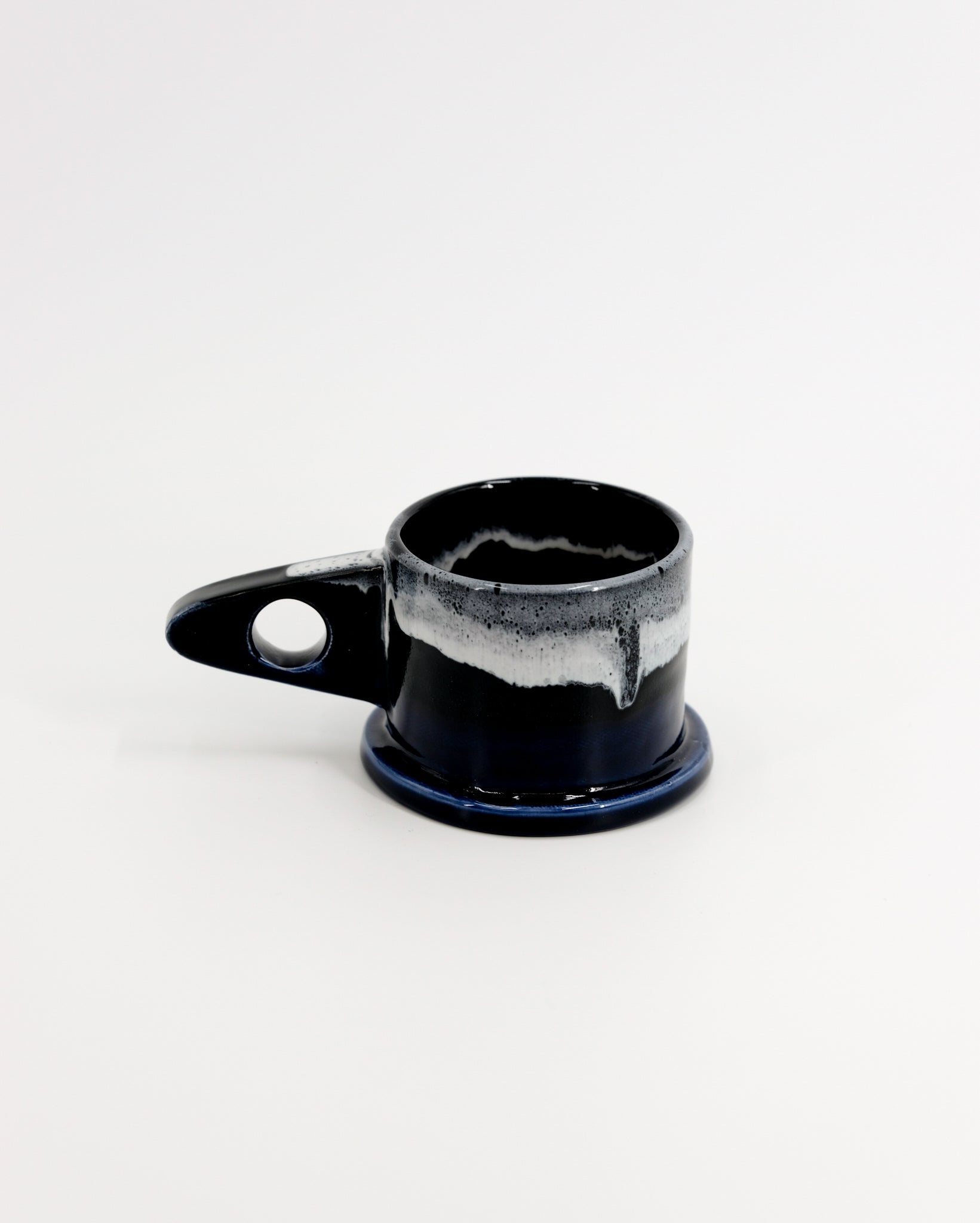 Double Dip Mug by Peter Shire #16 - Black, Dark Blue and White