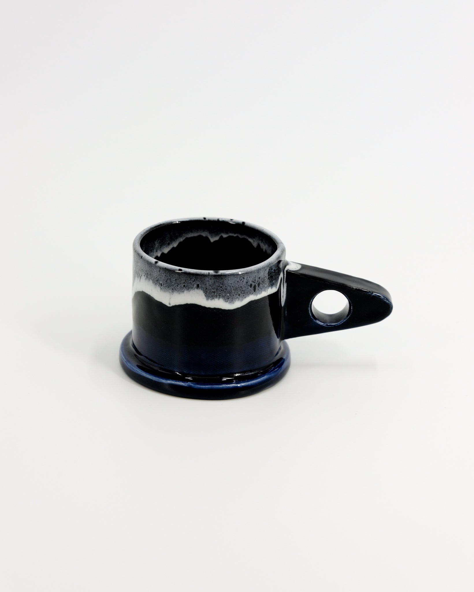 Double Dip Mug by Peter Shire #17 - Black, Dark Blue and White