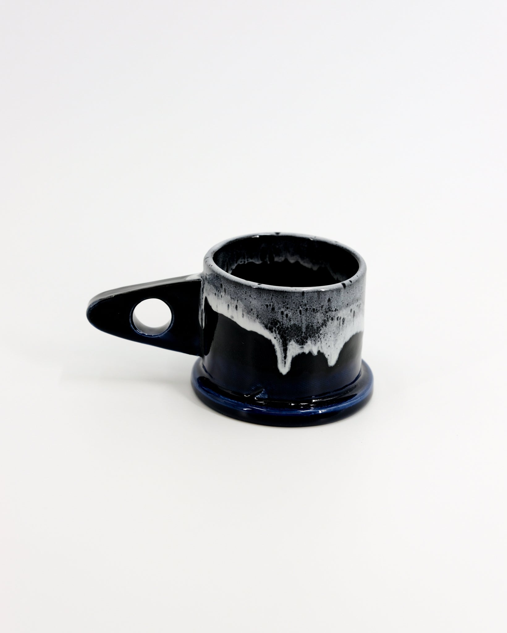 Double Dip Mug by Peter Shire #17 - Black, Dark Blue and White