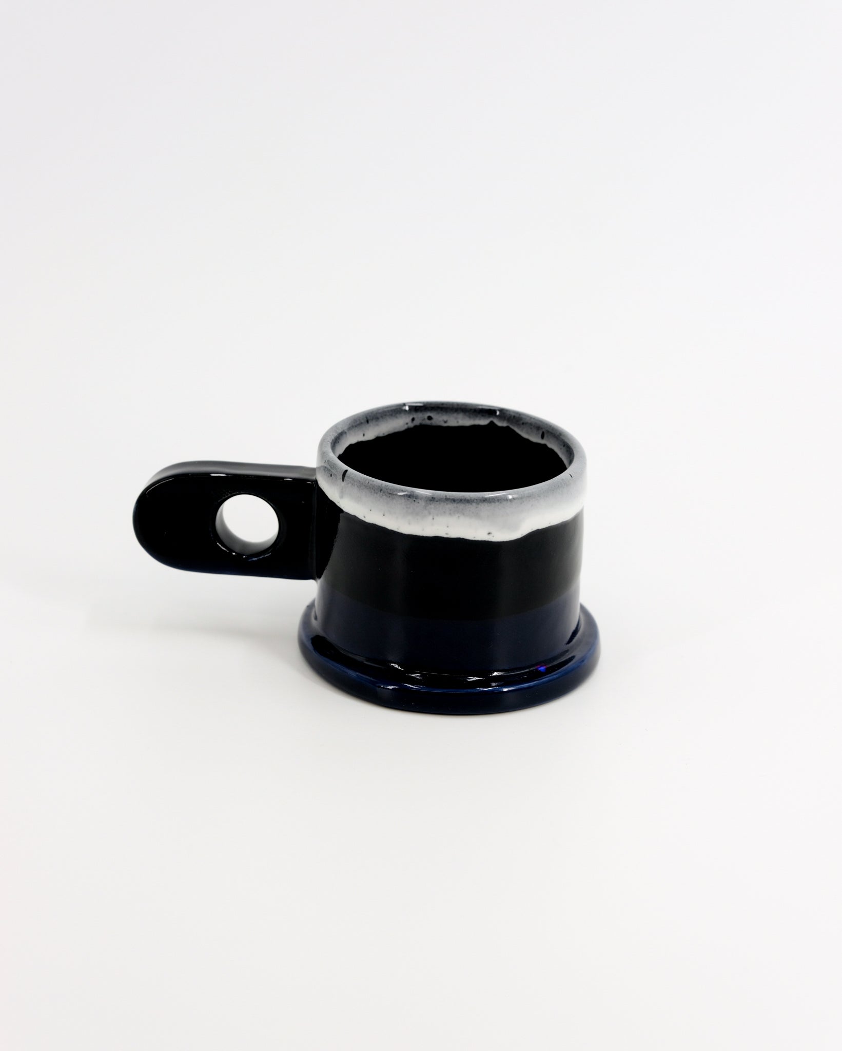 Double Dip Mug by Peter Shire #18 - Black, Dark Blue and White