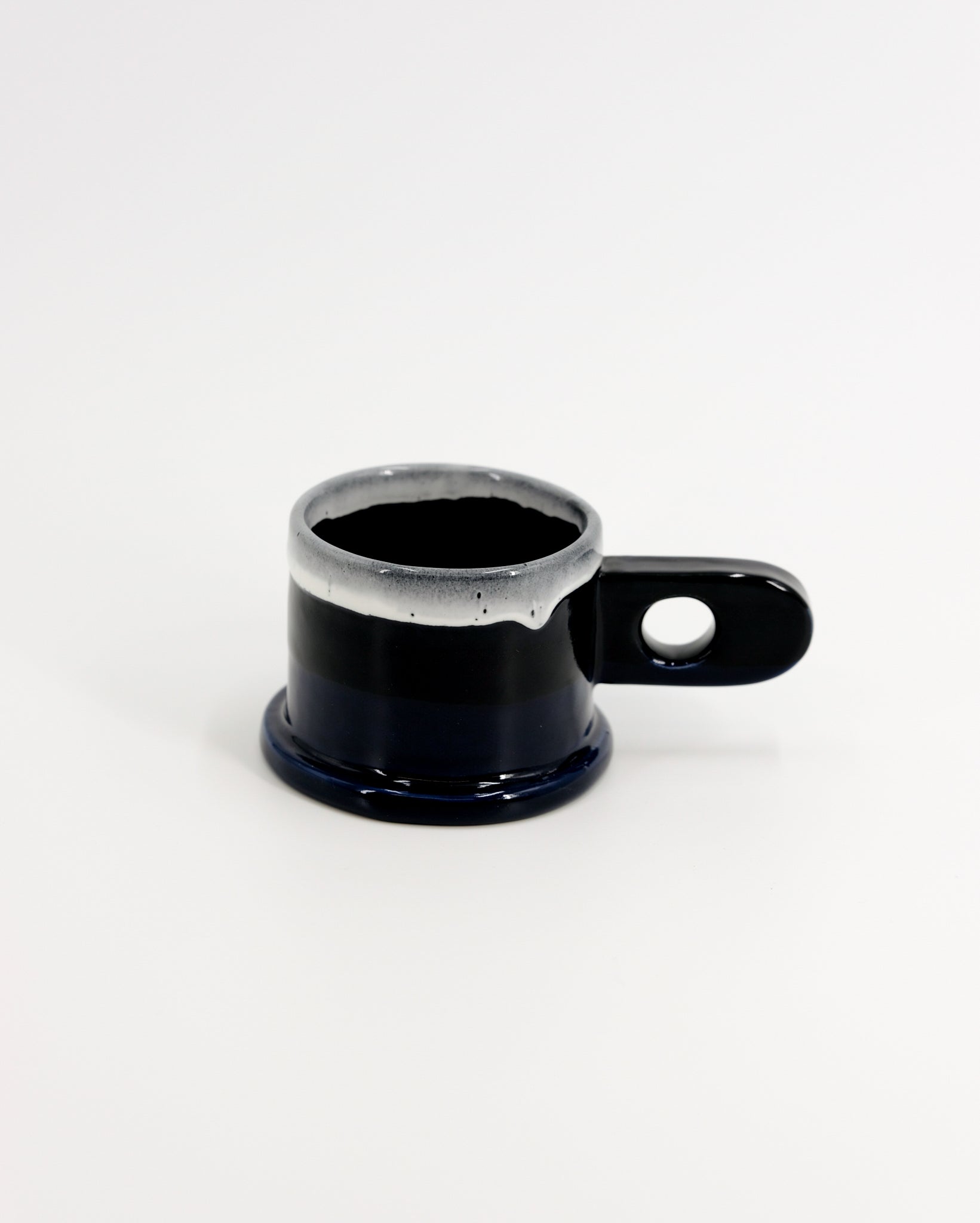 Double Dip Mug by Peter Shire #18 - Black, Dark Blue and White