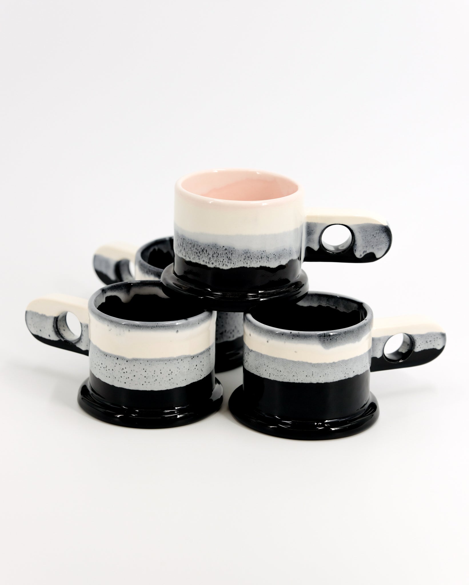 Double Dip Mug by Peter Shire #22 - Black and White