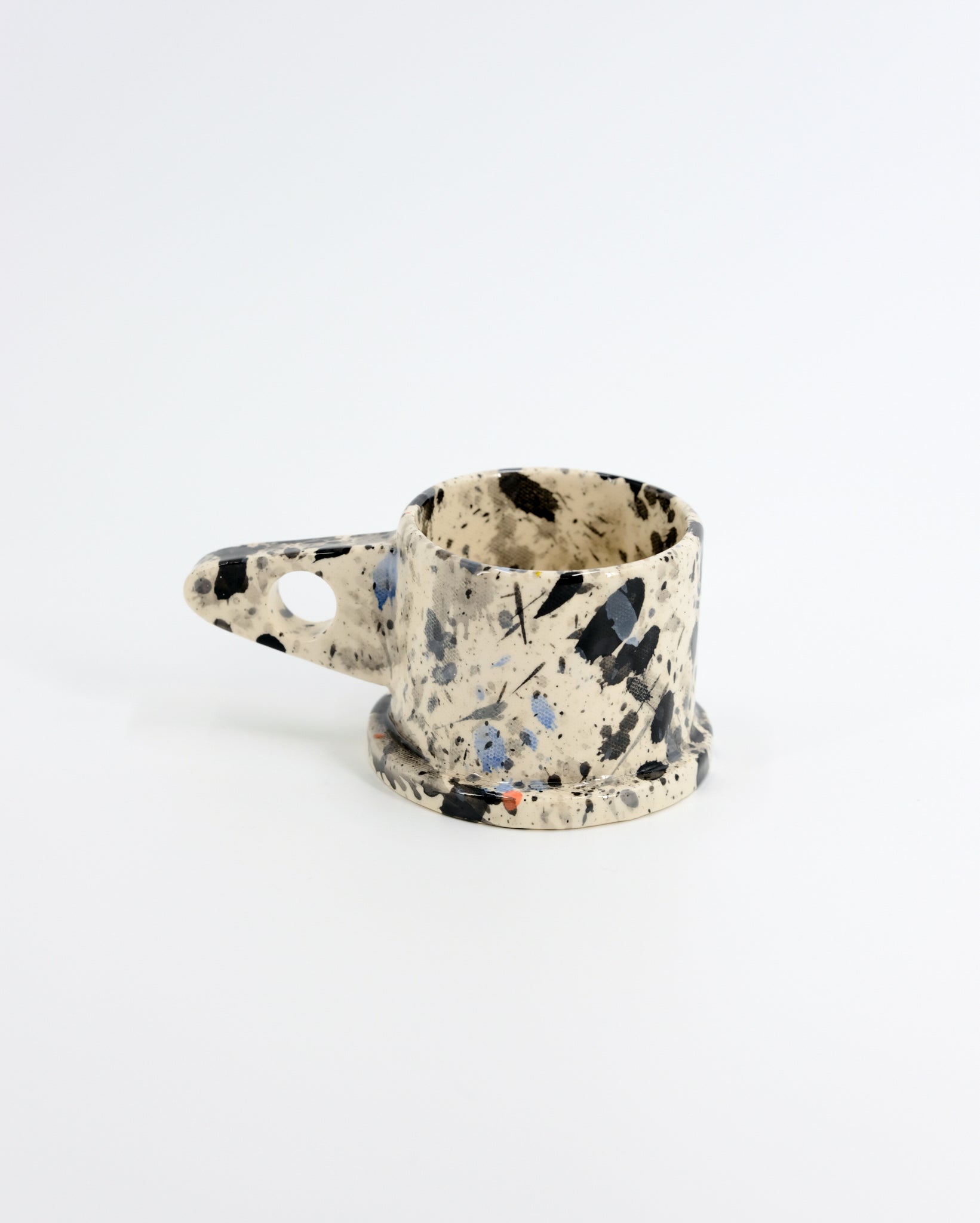Splatter Mug by Peter Shire #25 - Black and White
