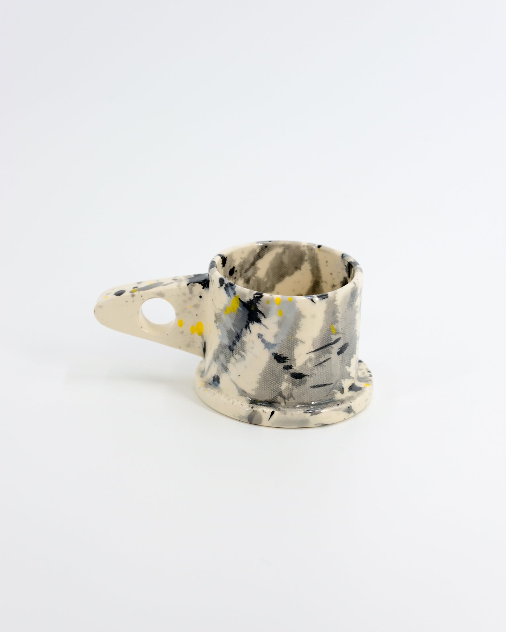 Splatter Mug by Peter Shire #26 - Black and White