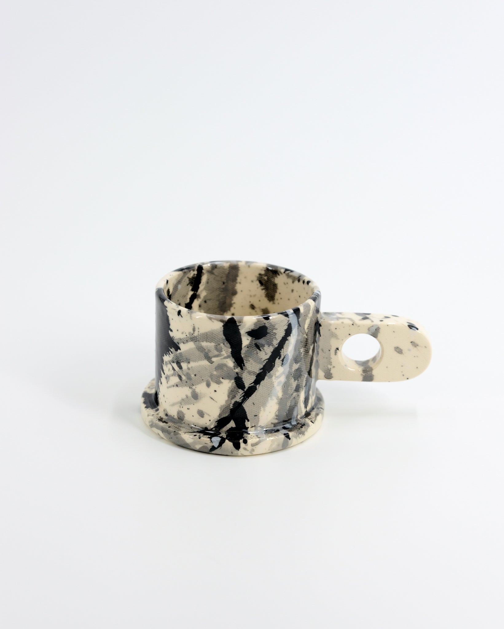 Splatter Mug by Peter Shire #27 - Black and White