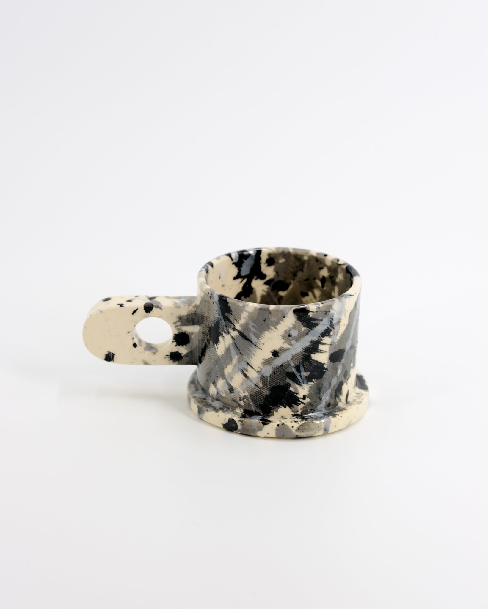 Splatter Mug by Peter Shire #27 - Black and White