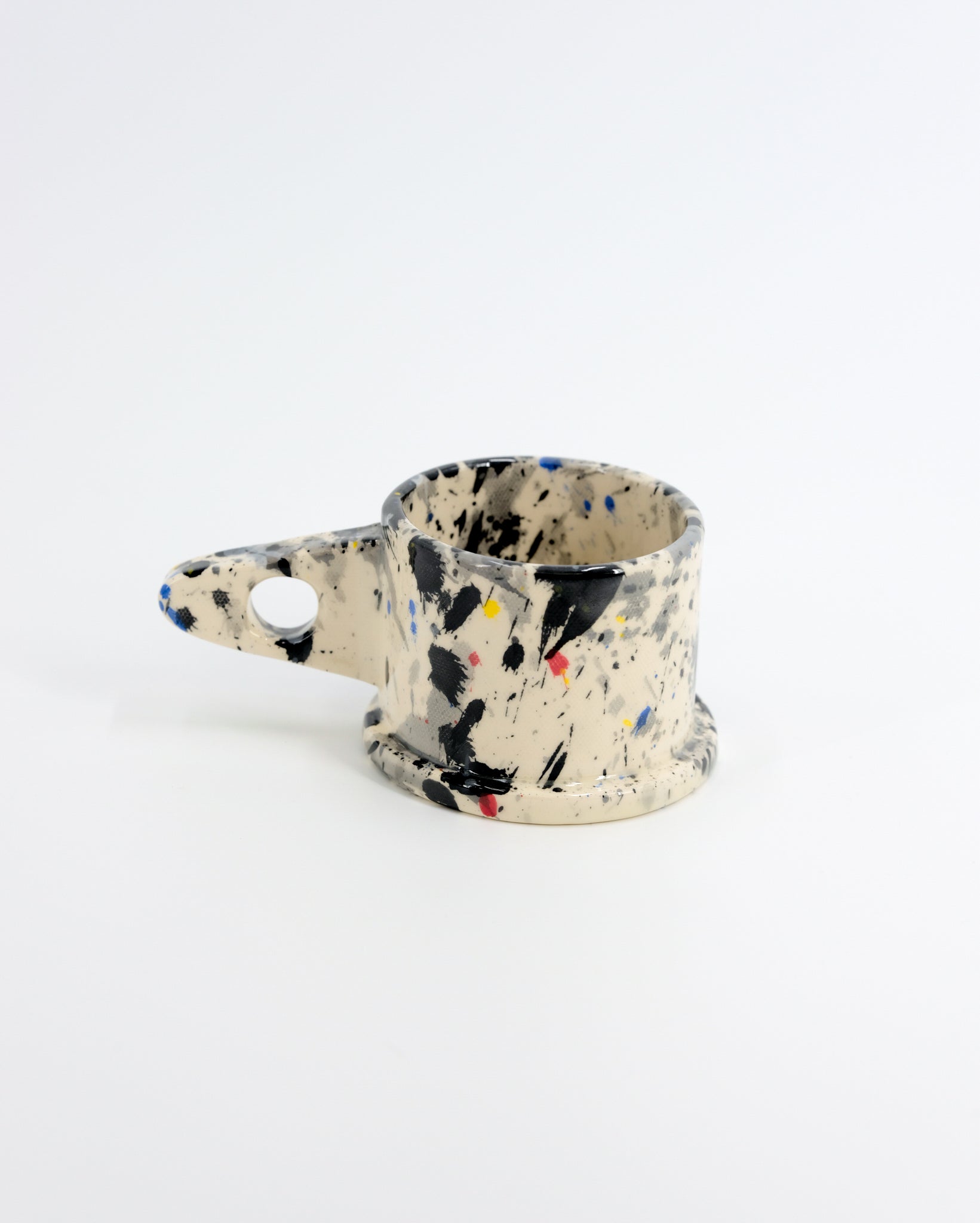 Splatter Mug by Peter Shire #28 - Black and White