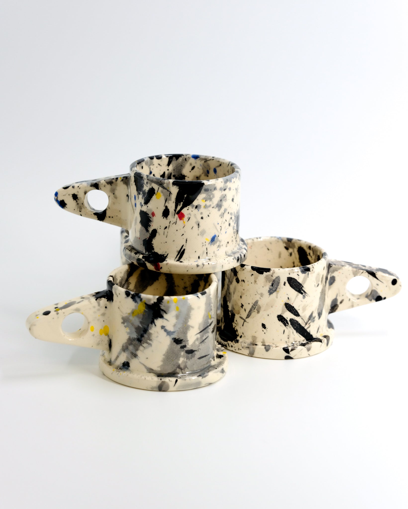 Splatter Mug by Peter Shire #26 - Black and White