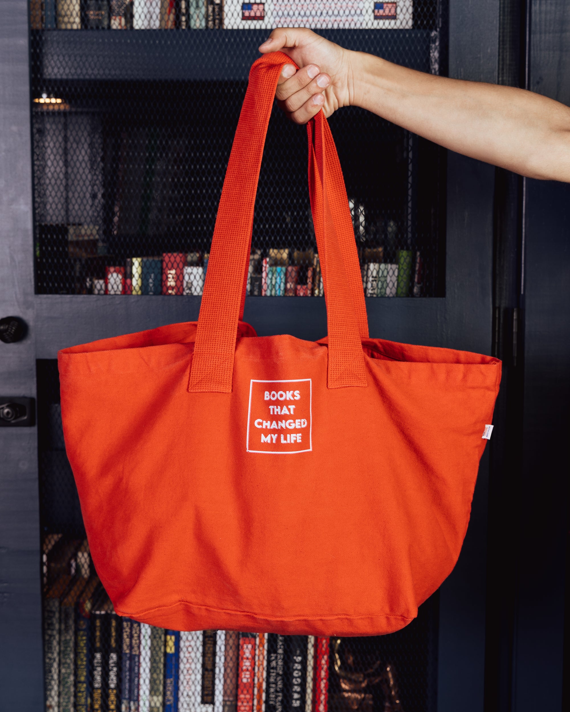 Bull Denim Tote Bag - "There's Always Room For One More Book"